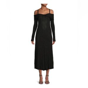 Jason Wu Black Long Sleeve Off-Shoulder Dress NWT